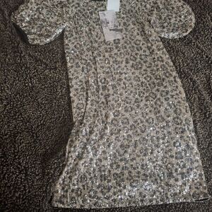 Hannah Silver and Black Sequin Mini Dress